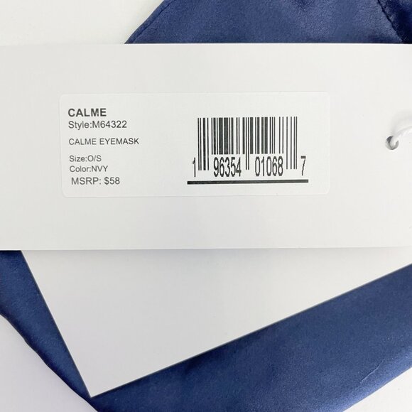 NWT Calme by Johnny Was 100% Cashmere & Silk Navy Sleeping Eye Mask - Picture 5 of 6